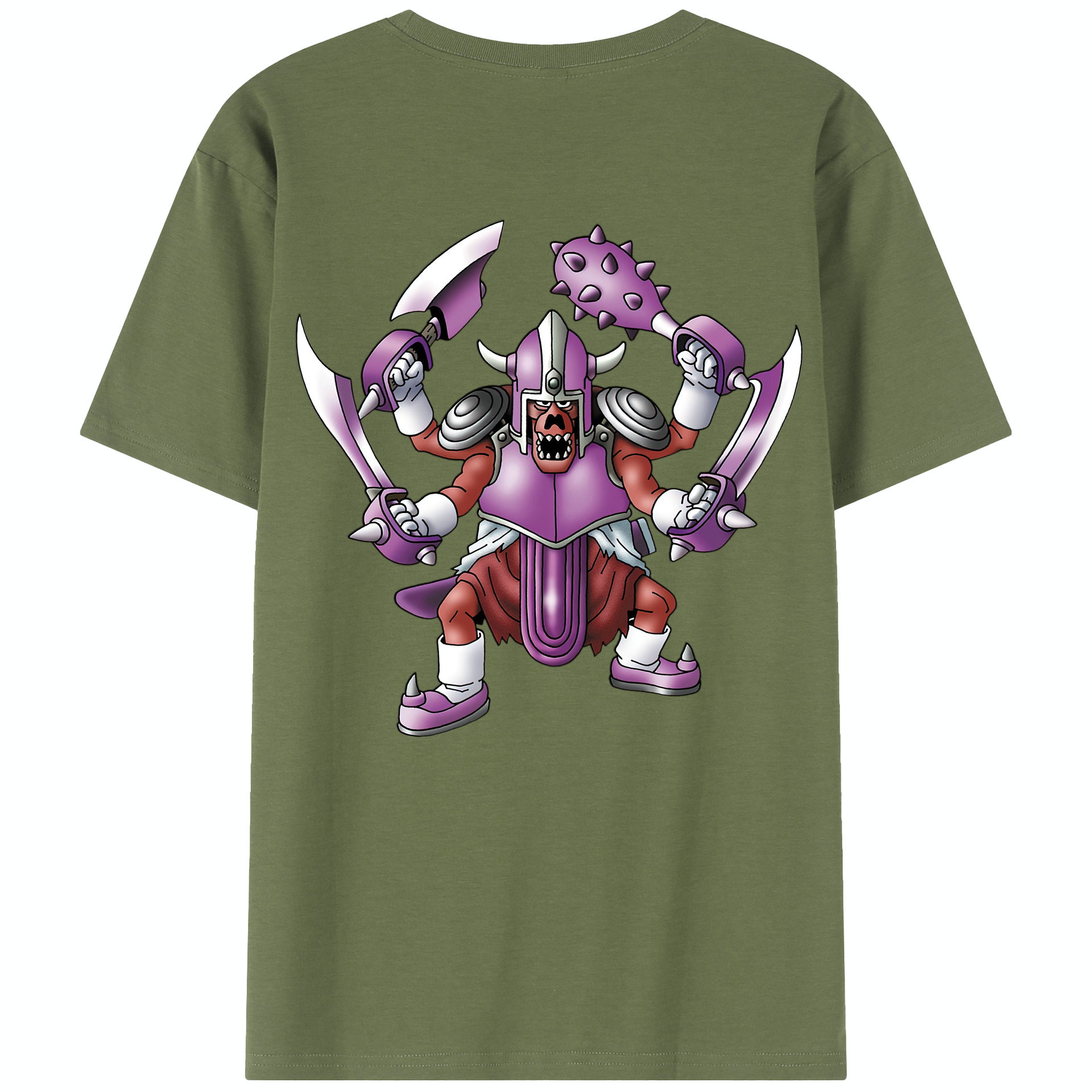 （画像用） ドラゴンクエスト Doragon Kuesuto Dragon Quest 綿100％半袖Tシャツ（背面プリント）